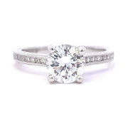 BEVERLY K 18K White Gold Hidden Halo Engagement Ring - Final Sale